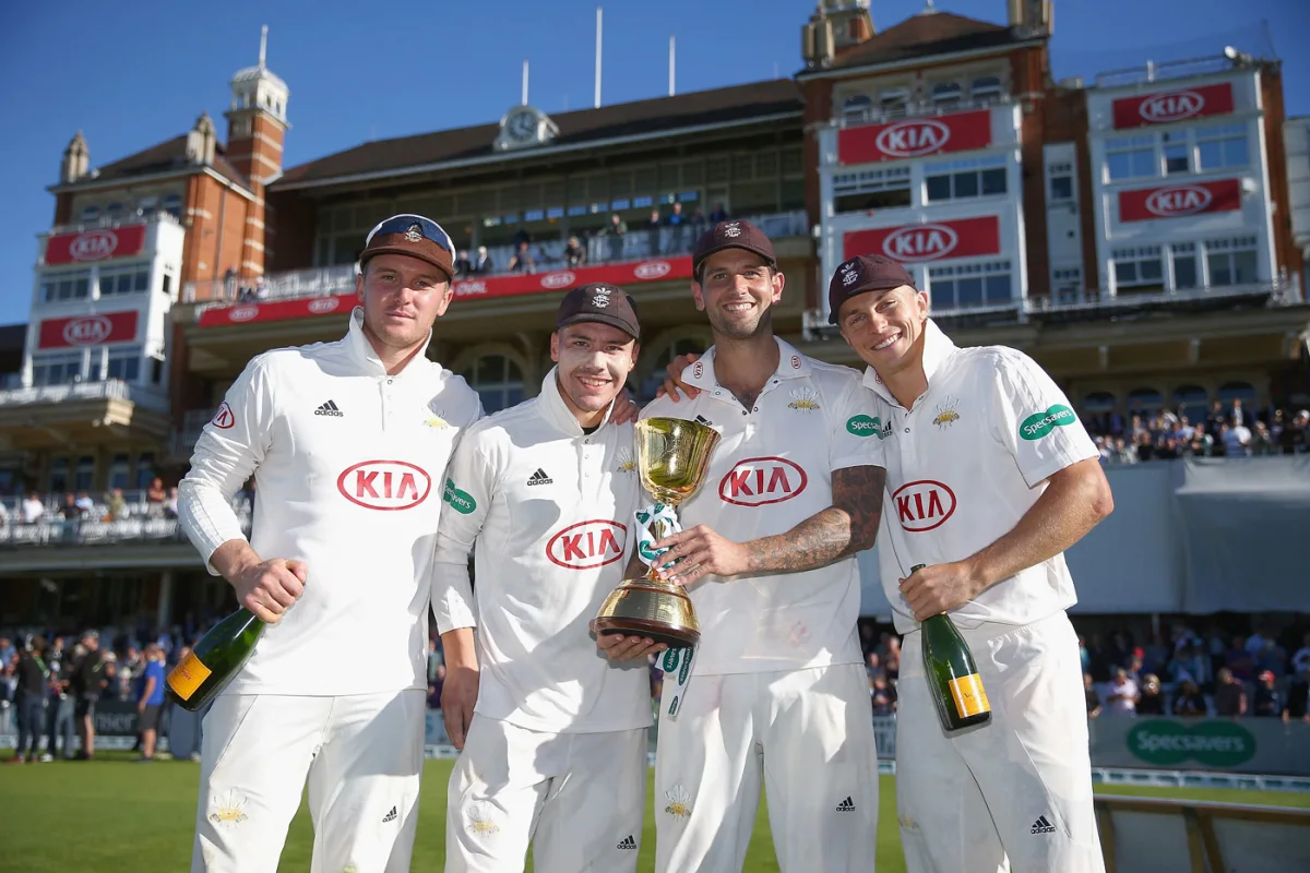 Jason Roy, Rory Burns, Jade Dernbach, and Tom Curran, Surrey vs Essex, County Championship - Division One, 2018