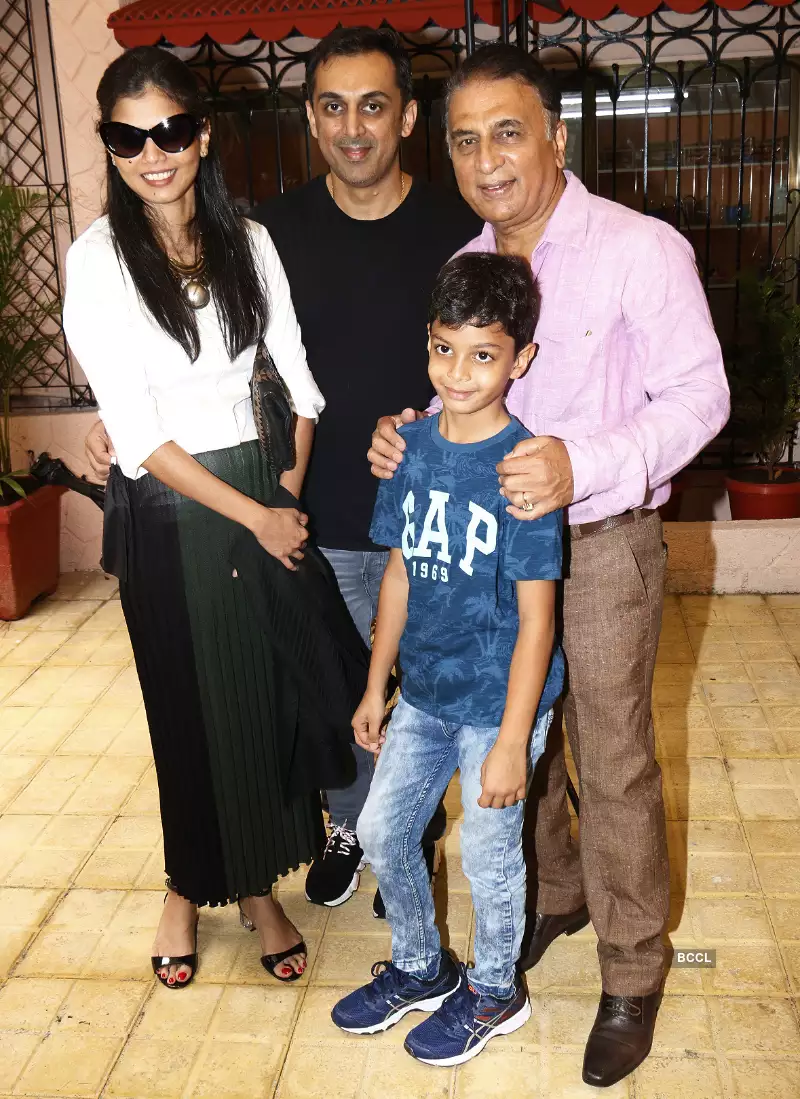 Sunil Gavaskar and family