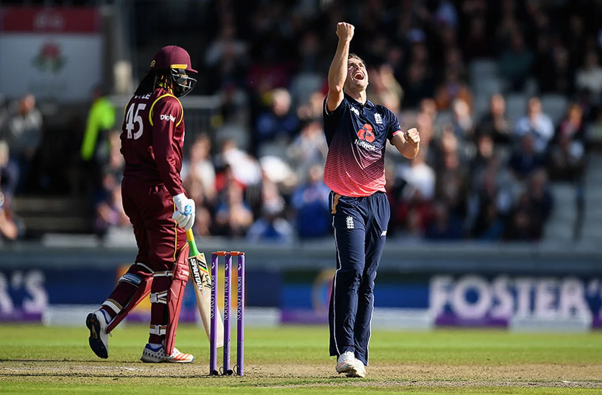 Chris Woakes vs Chris Gayle, England vs West Indies, 1st ODI, 2017